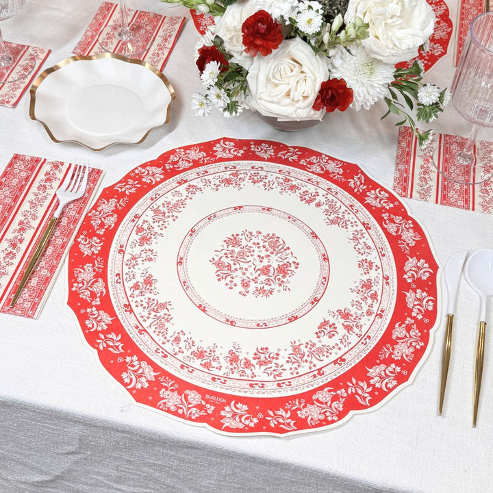 Red Burleigh Table Setting