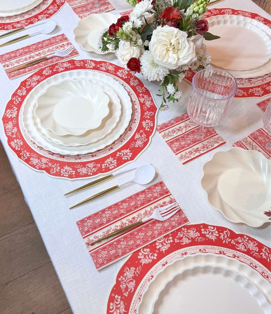 Red Burleigh Table Setting: Eco