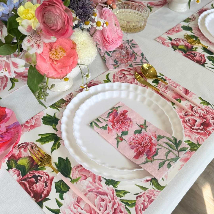 Pink Peonies Table Setting