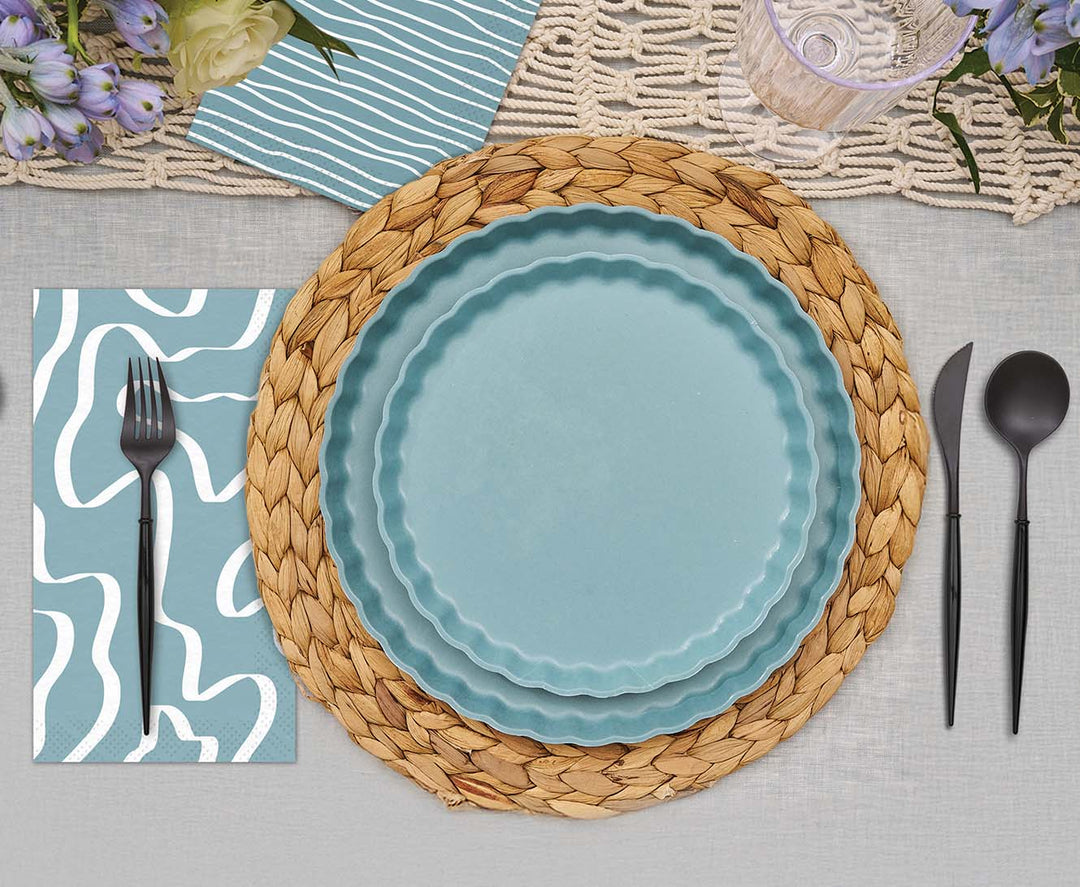 Simply Eco Compostable Table Setting - Pool Blue