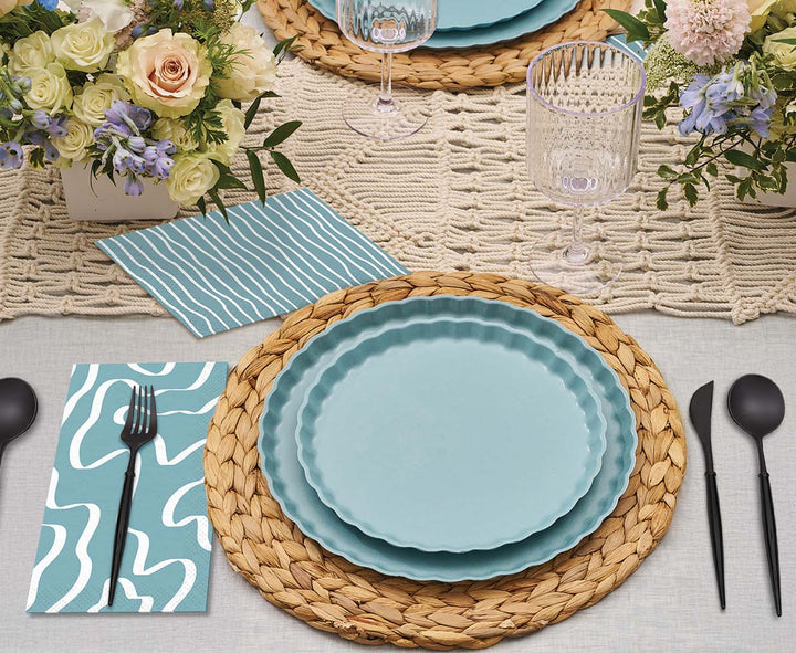 Simply Eco Compostable Table Setting - Pool Blue