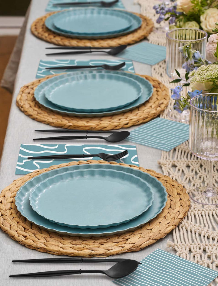 Simply Eco Compostable Table Setting - Pool Blue