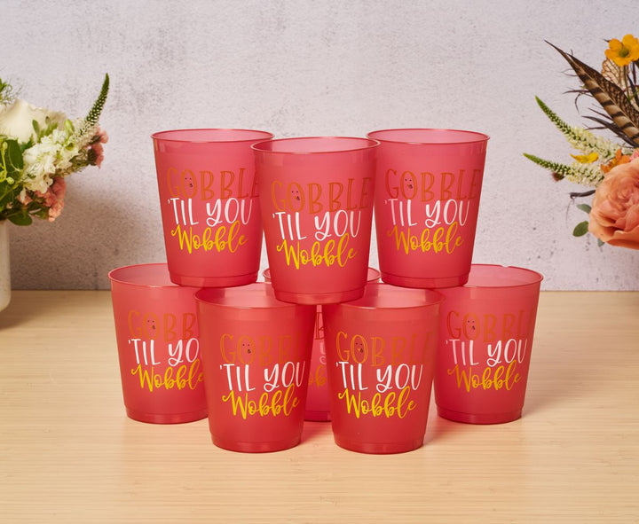 Give Thanks Frost Flex Cups/8pk - Gobble Till You Wobble