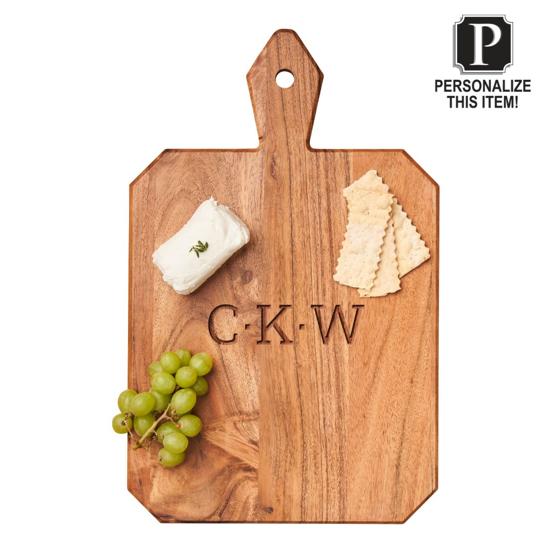 Acacia Heirloom Board w/ Handle Rectangle | Personalize | 16 x 10"