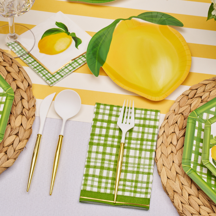 Lemon Salad Plate Lemon and Stem/8pk