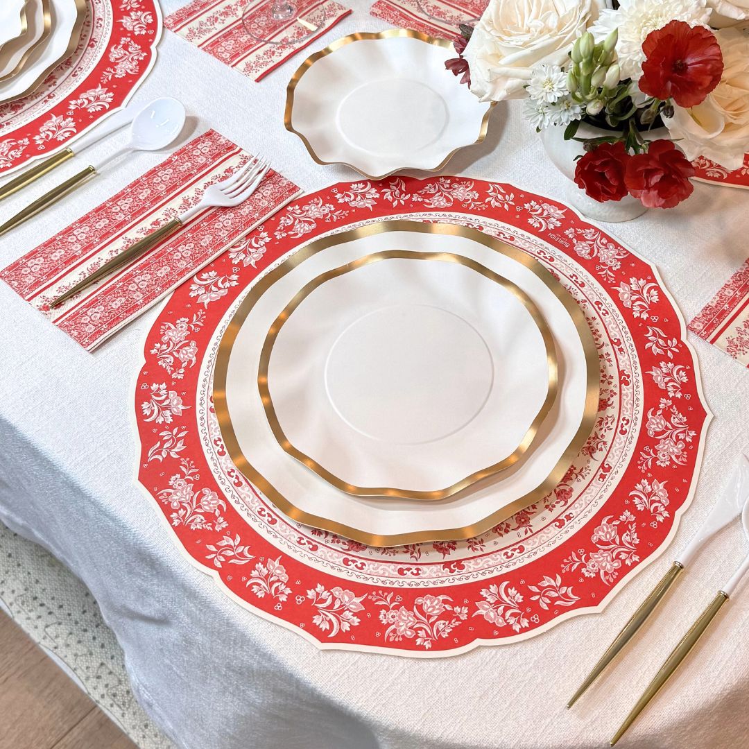 Red Burleigh Table Setting