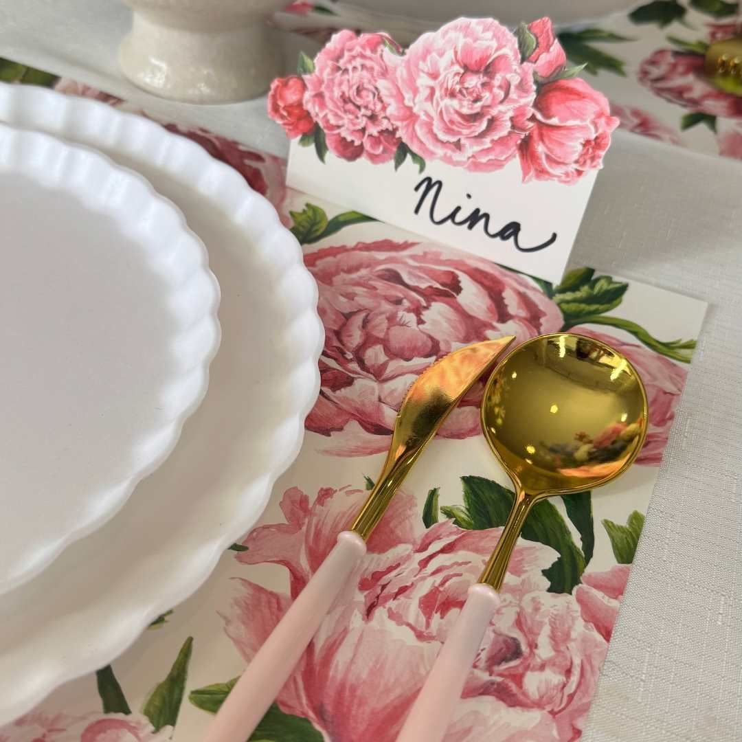 Pink Peonies Table Setting