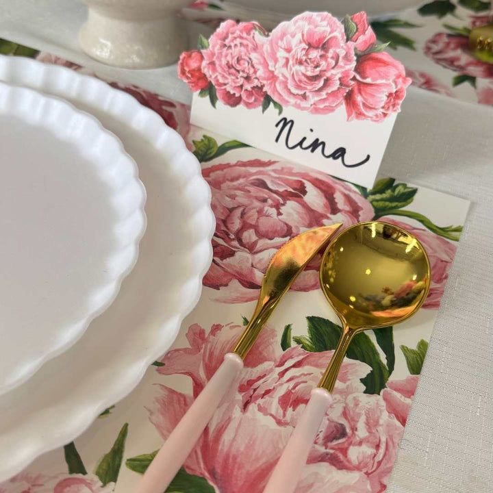 Pink Peonies Table Setting