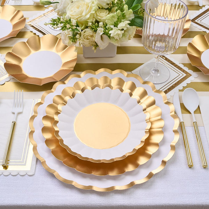 Gold & White Table Setting Complete Kit