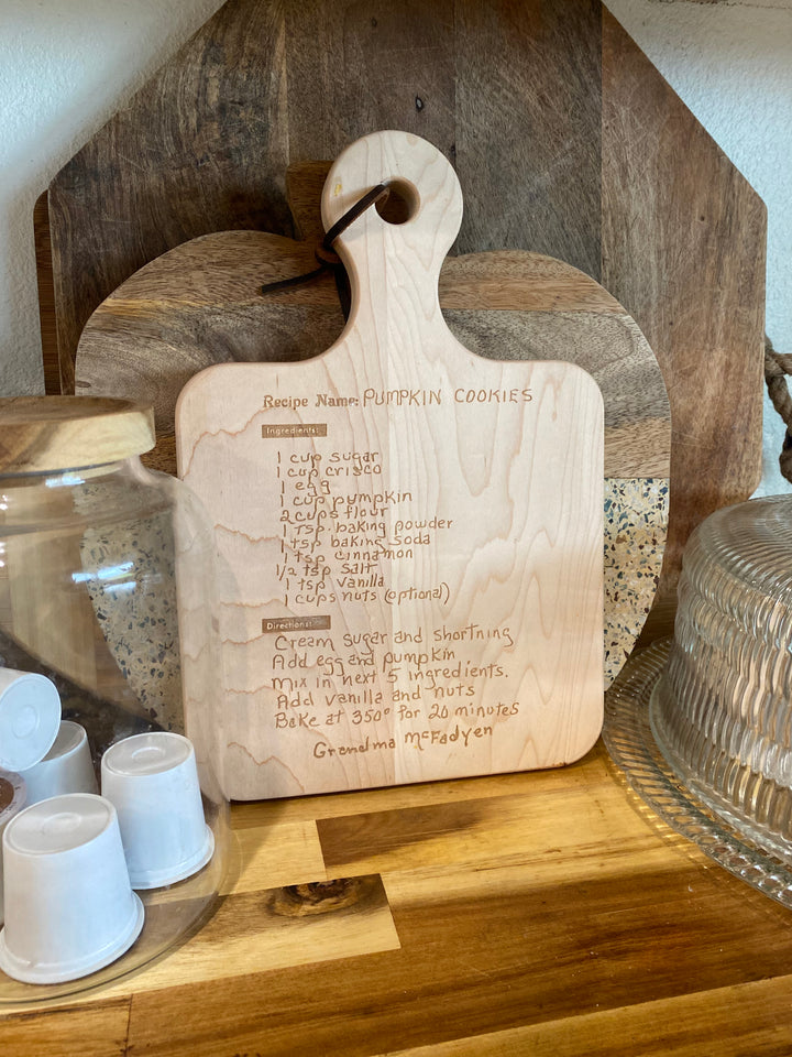 Engraved Recipe Maple Board | Personalized Recipe |  12 x 8