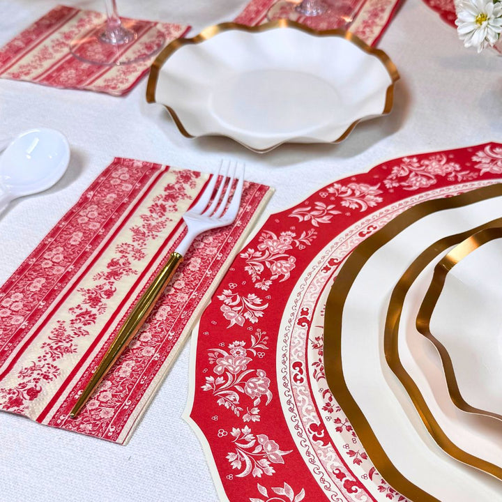 Red Burleigh Table Setting