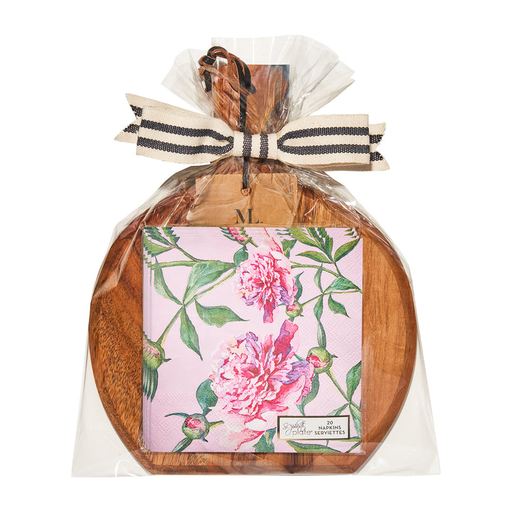 9.75" x 8" Board Gift Kit w/o spreader: Pink Peonies