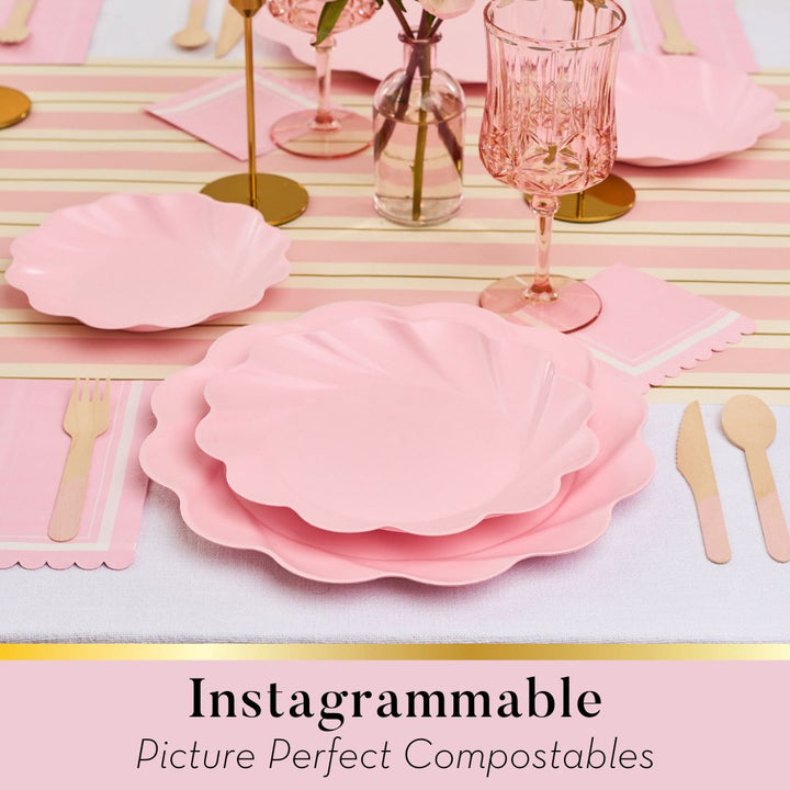 Simply Eco Compostable Table Setting - Blush