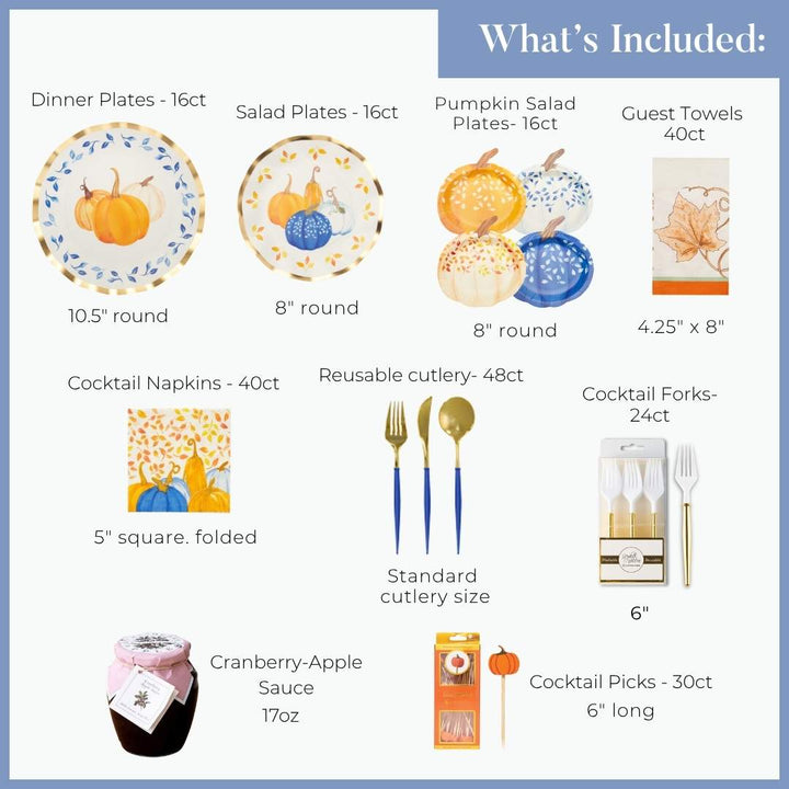 Harvest Blues: Thanksgiving Table for 16