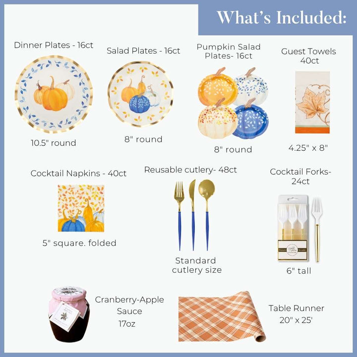 Harvest Blues: Thanksgiving Table for 16