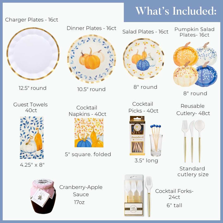 Harvest Blues: Thanksgiving Table for 16