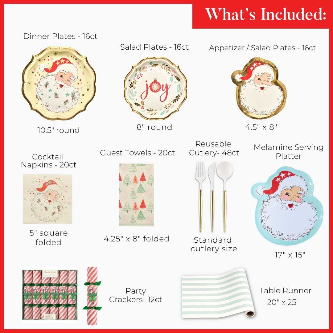 Vintage Santa: Christmas Table for 16