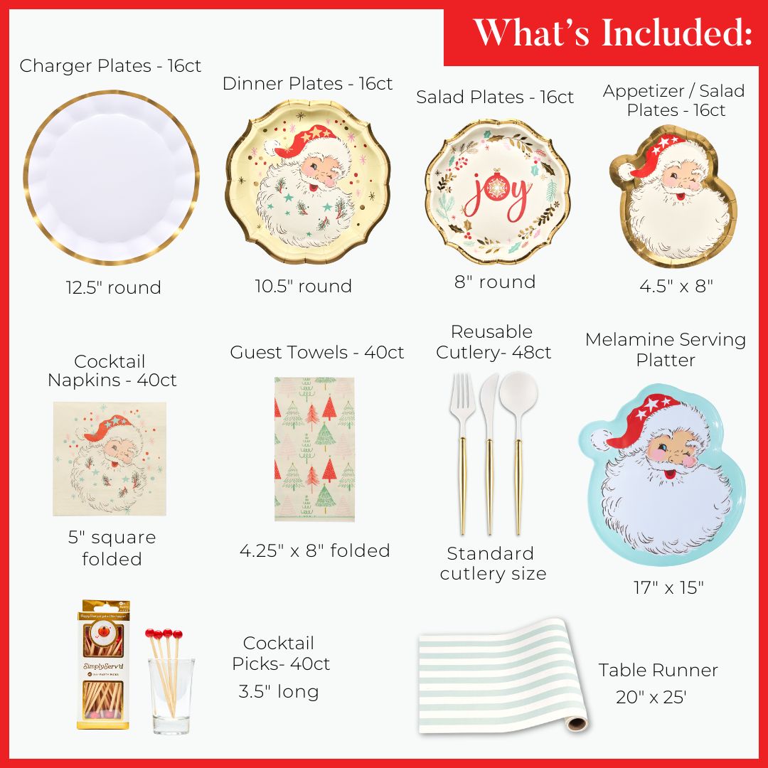 Vintage Santa: Christmas Table for 16