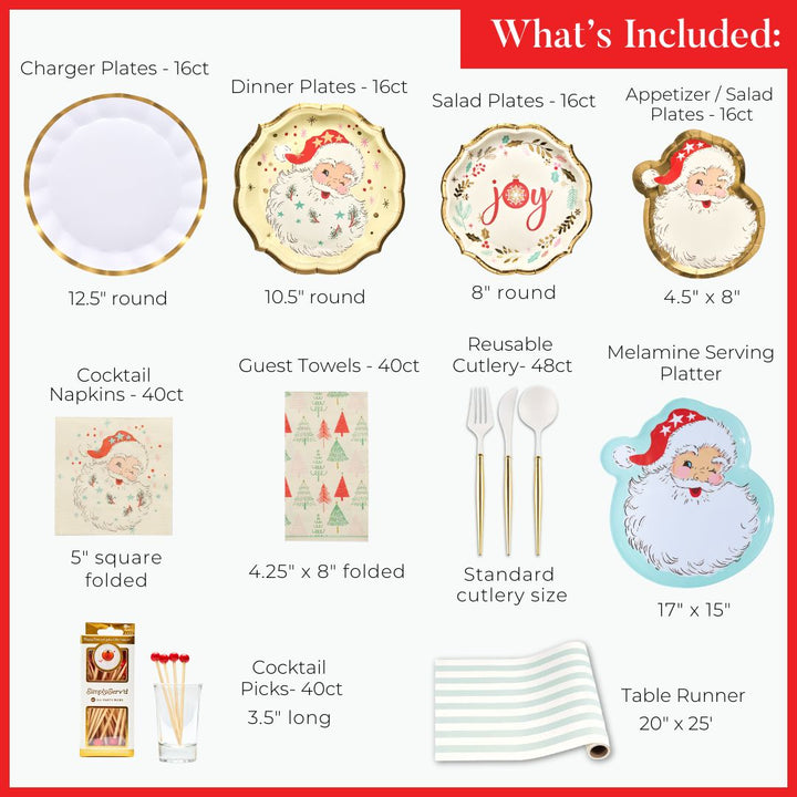 Vintage Santa: Christmas Table for 16