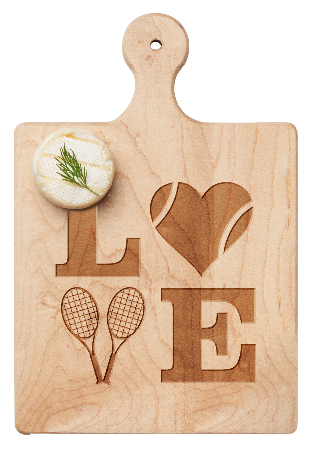 Artisan Maple Paddle Board | Tennis LOVE | 9" x 6"