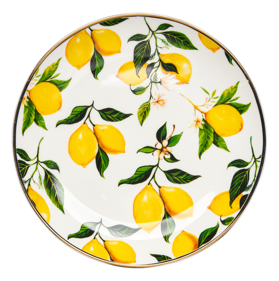 Ceramic Appetizer Plate | Classic Lemons | 6"