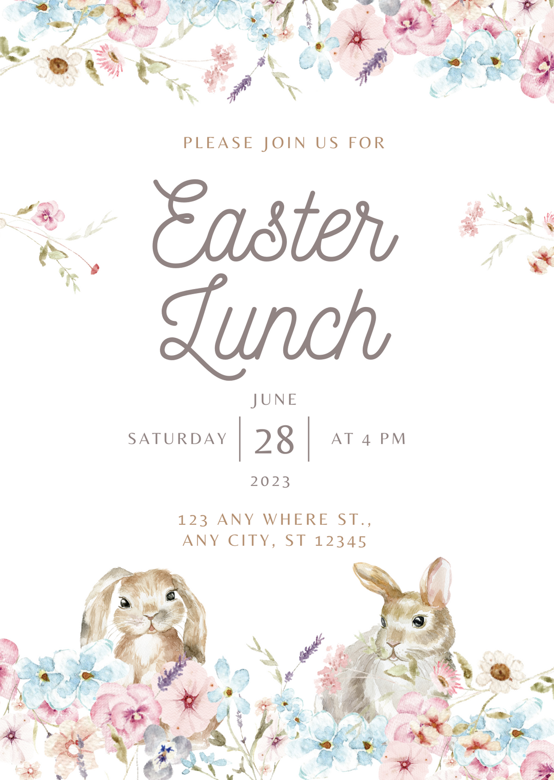 Charming Easter Invitation Digital Download