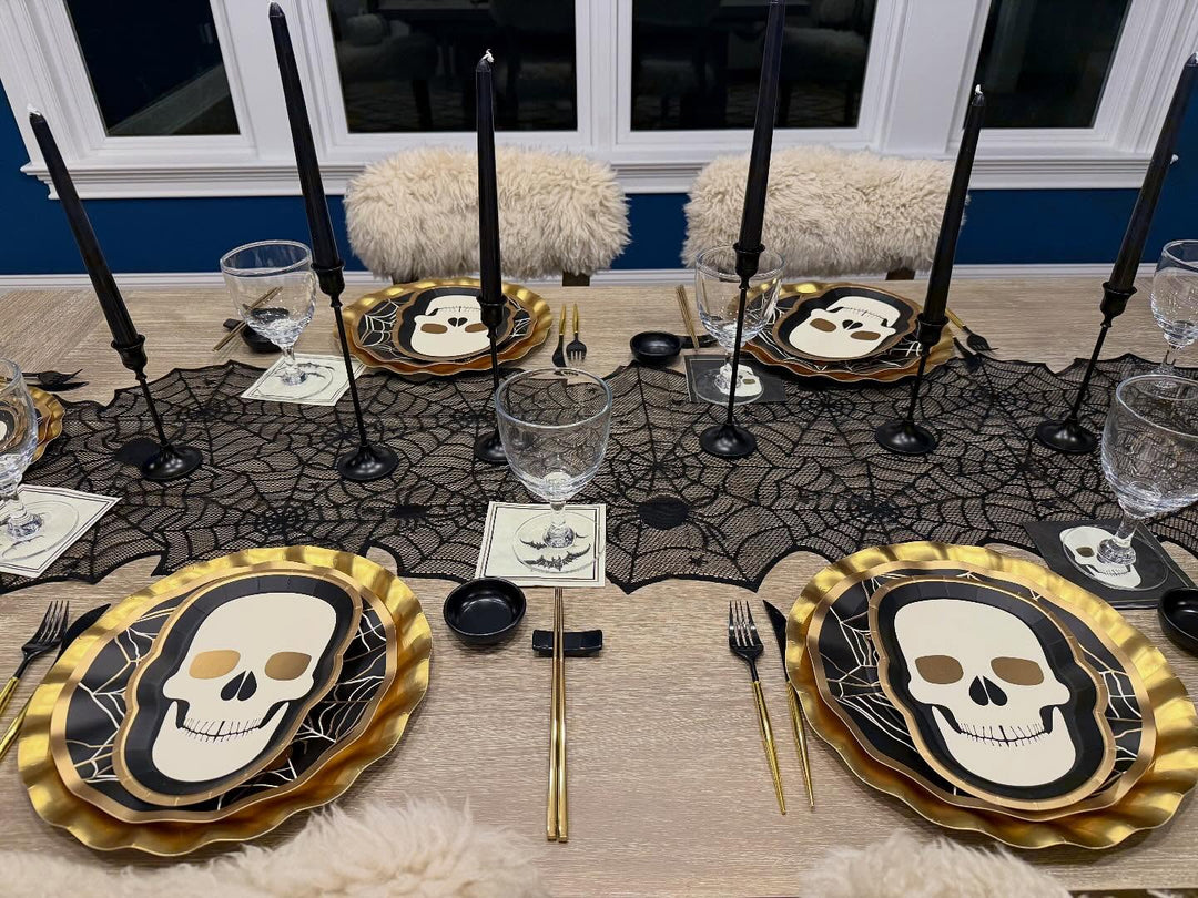 Classic Spooky Wavy Paper Dinner Plate/8pk