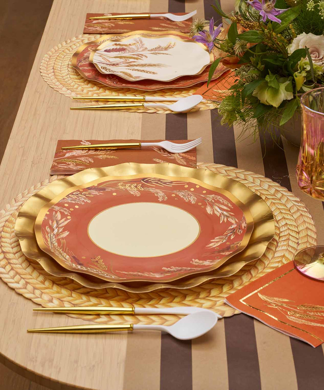 Harvest Wheat Wavy Dinner Plates