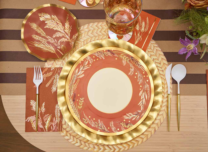 Harvest Wheat Wavy Dinner Plates
