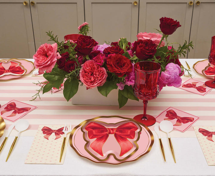 Pink Bows Assorted Die Cut Salad Plates/8pk