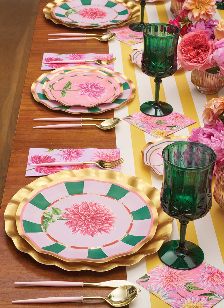Spring Tablescape for 16: Dahlia Garden