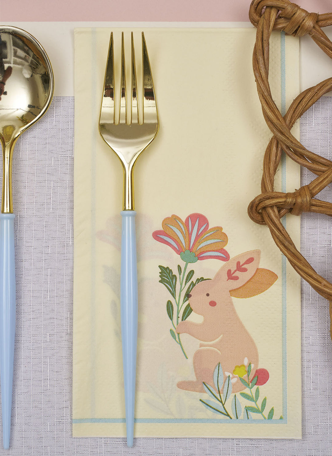 Bella Cutlery Gold/Sky Blue Handle/24pkg