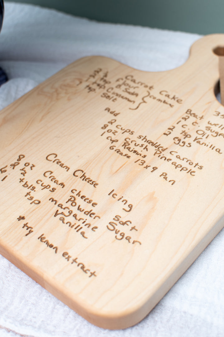 Engraved Recipe Maple Board | Personalized Recipe |  12 x 8