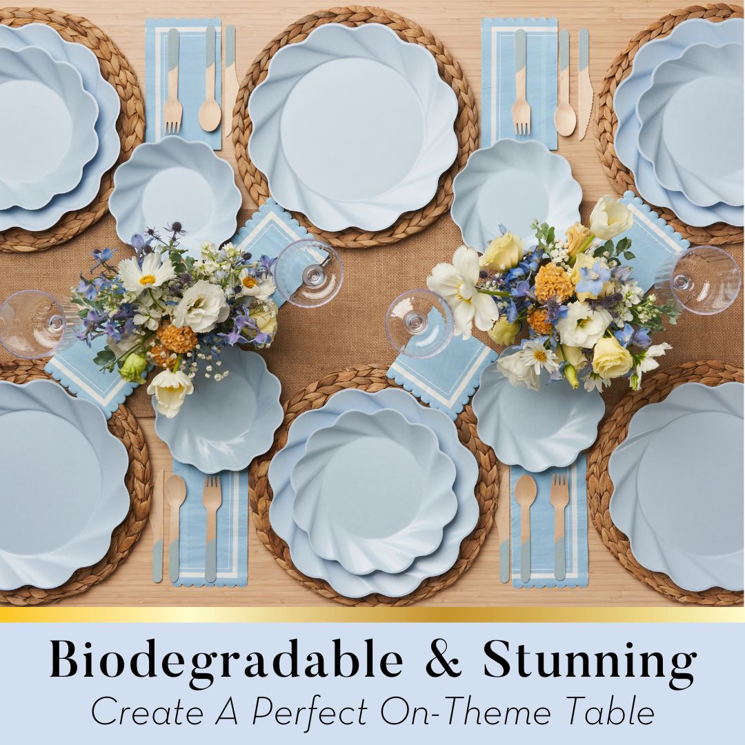 Simply Eco Compostable Table Setting Sky Blue