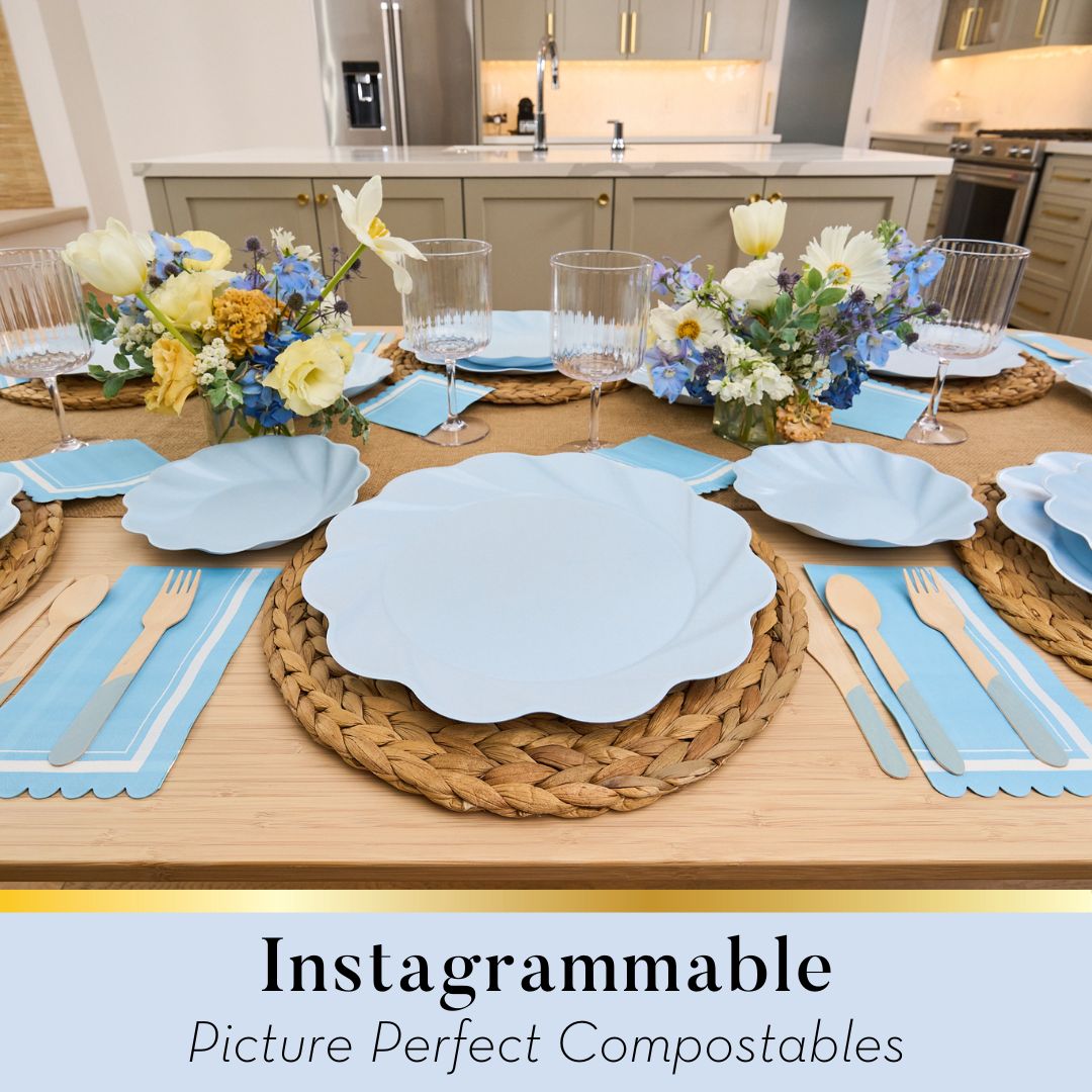 Simply Eco Compostable Dinner Plate Sky Blue/8pkg