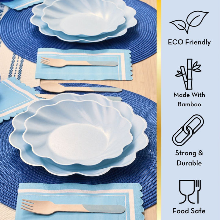 Simply Eco Compostable Extra Large Plate Sky Blue - 8pk