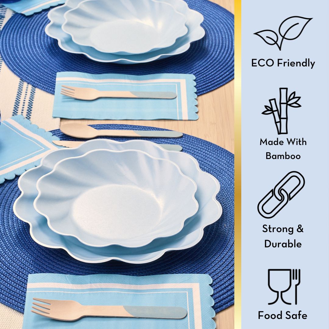 Simply Eco Compostable Salad Plate Sky Blue - 8pk