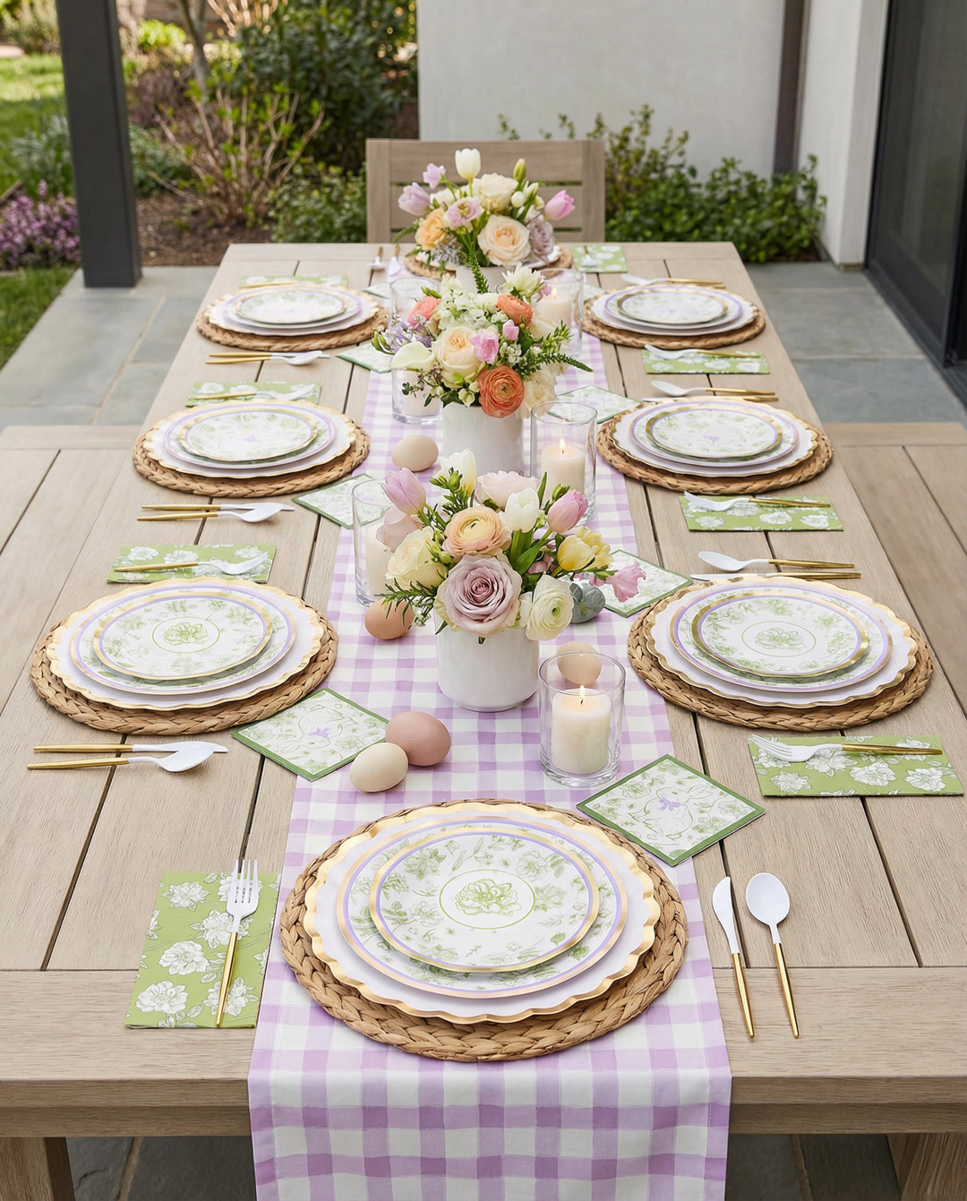 Easter Toile Table Setting