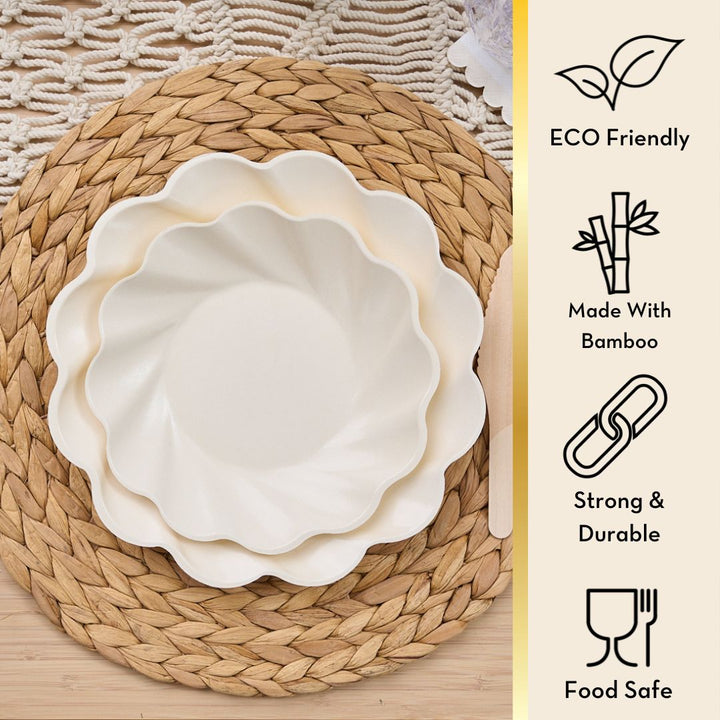 Simply Eco Compostable Extra Large Plate Cream - 8pk