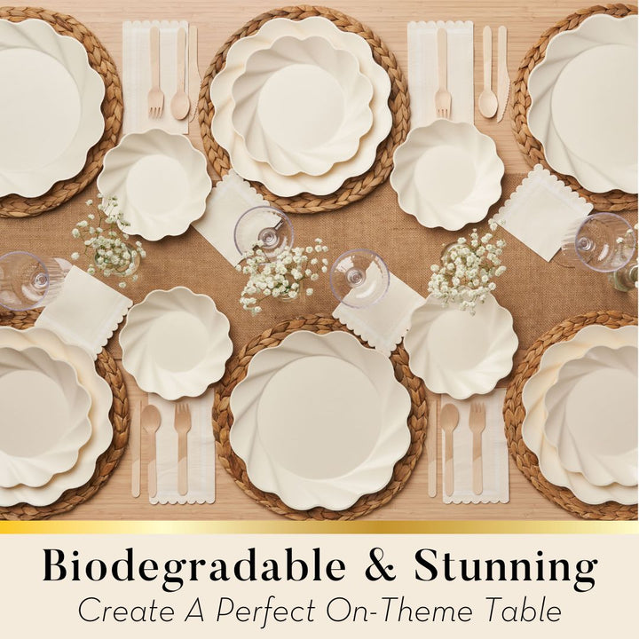 Simply Eco Extra Large Plate- Cream/8pk