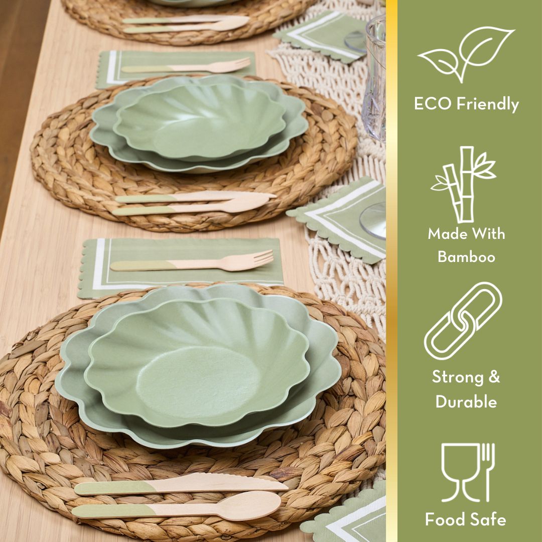Simply Eco Compostable Table Setting Sage
