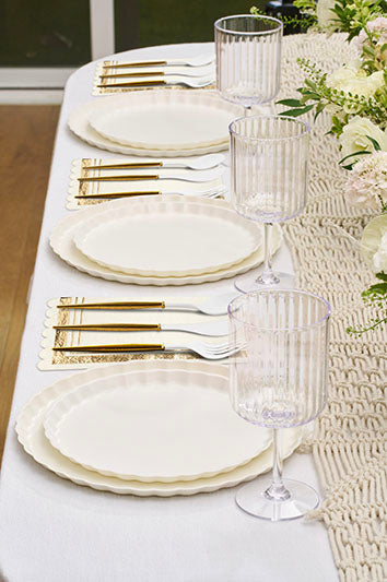 Eco Table Setting - White and Gold