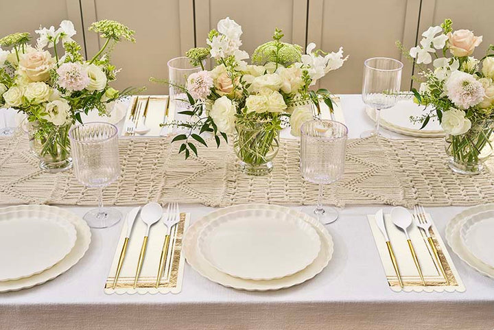 Eco Table Setting - White and Gold