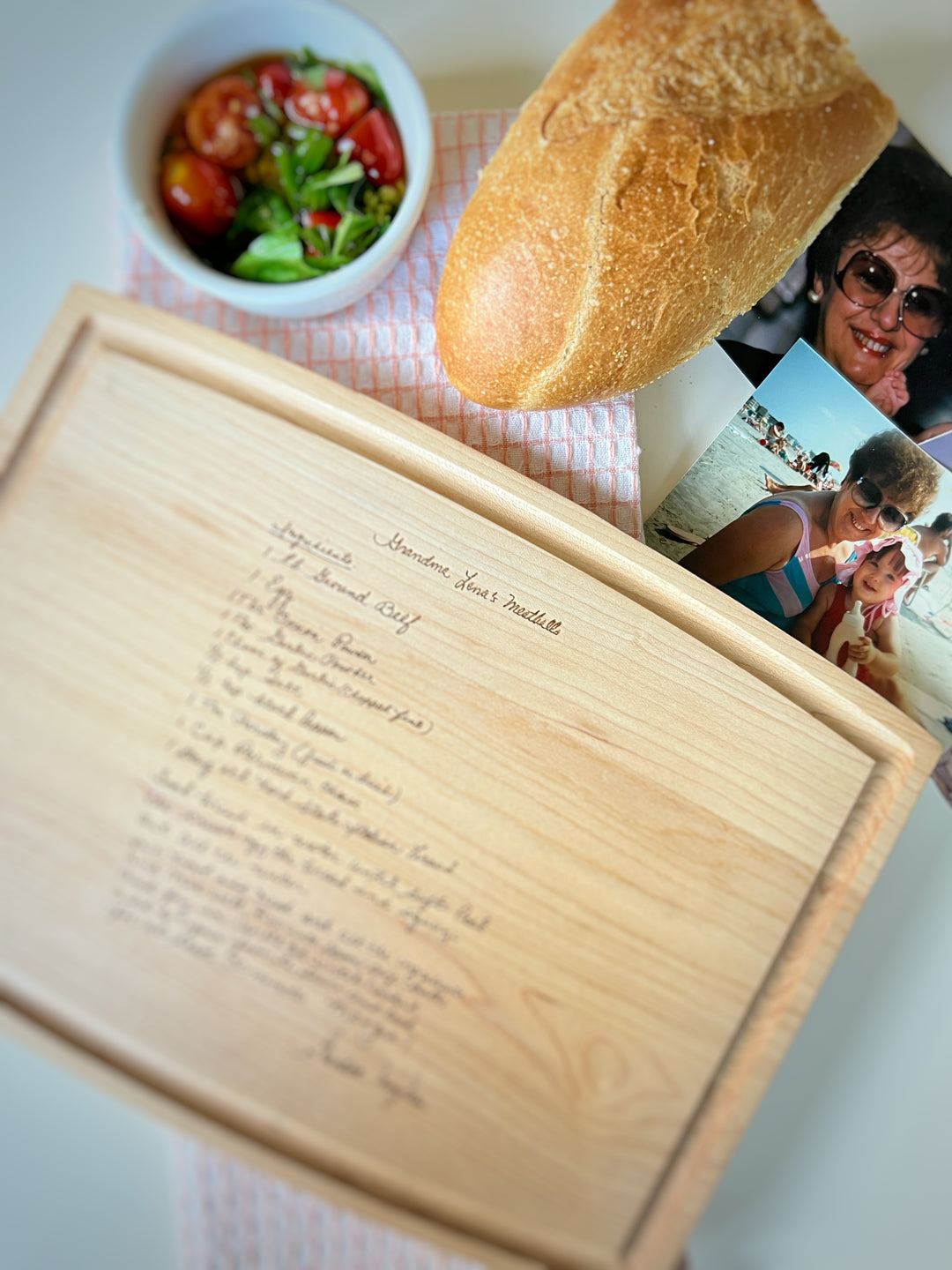 Engraved Recipe Arched Artisan Maple Board | 12 x 9"