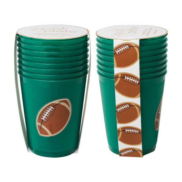 Tailgate Frost Flex Cups: Footballs/8pk