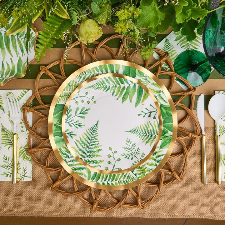 Fern & Foliage Table Setting For 8 Guests