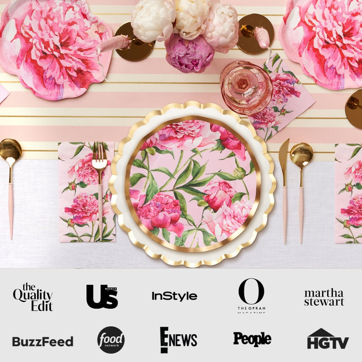Pink Peonies Table Setting