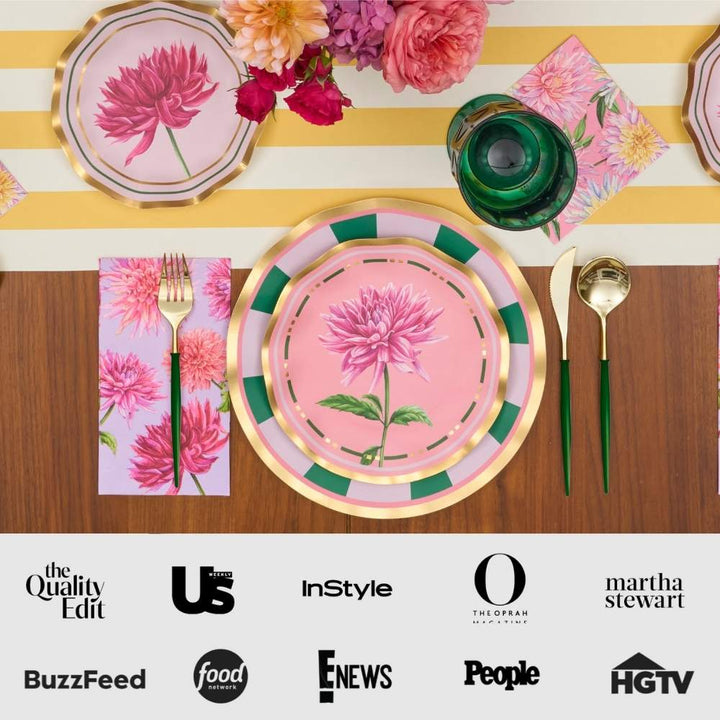 Spring Tablescape for 16: Dahlia Garden