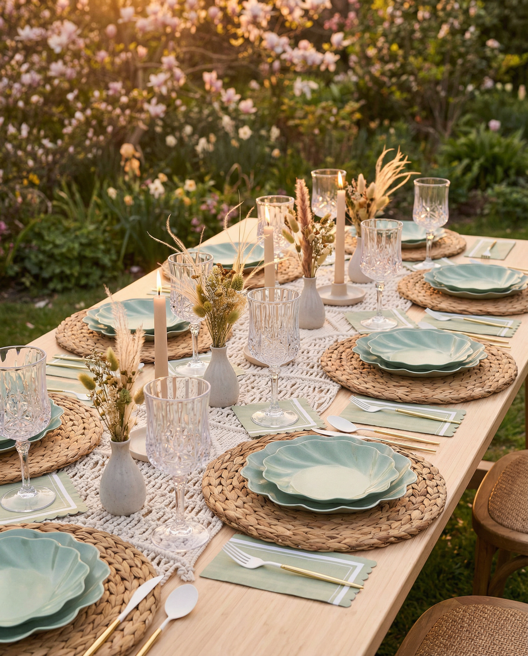 Eco-friendly Table Setting- Sage