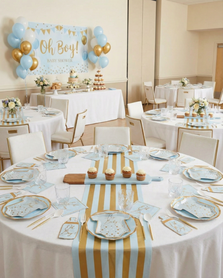 Hey Baby Blue Table Setting